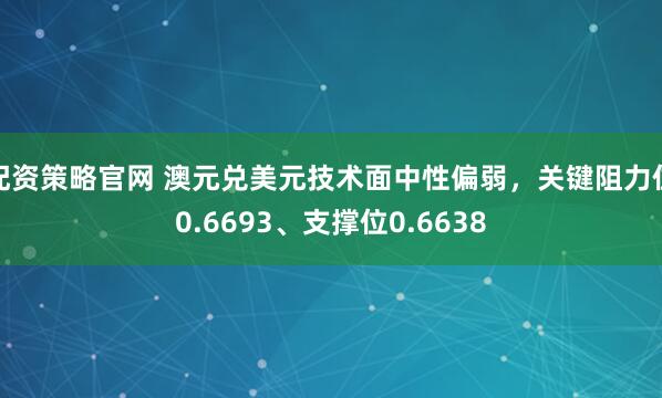 配资策略官网 澳元兑美元技术面中性偏弱，关键阻力位0.6693、支撑位0.6638