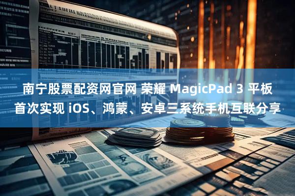 南宁股票配资网官网 荣耀 MagicPad 3 平板首次实现 iOS、鸿蒙、安卓三系统手机互联分享