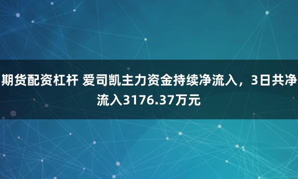 期货配资杠杆 爱司凯主力资金持续净流入，3日共净流入3176.37万元