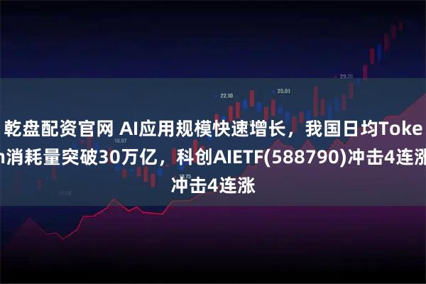 乾盘配资官网 AI应用规模快速增长，我国日均Token消耗量突破30万亿，科创AIETF(588790)冲击4连涨